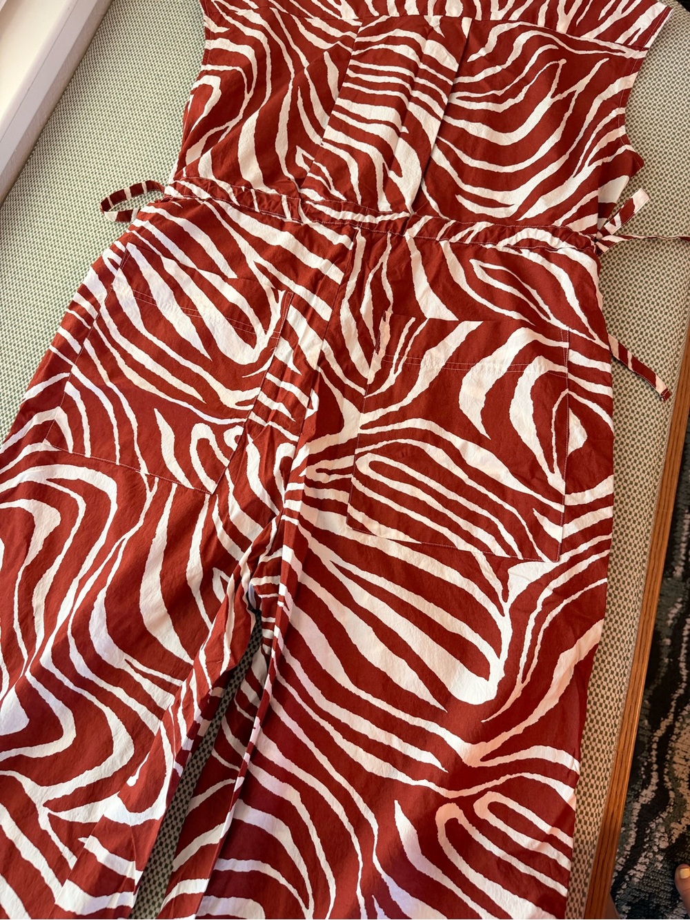 Banana Republic Rust and White Zebra Jumpsuit Size M #146 - Picture 11 of 17